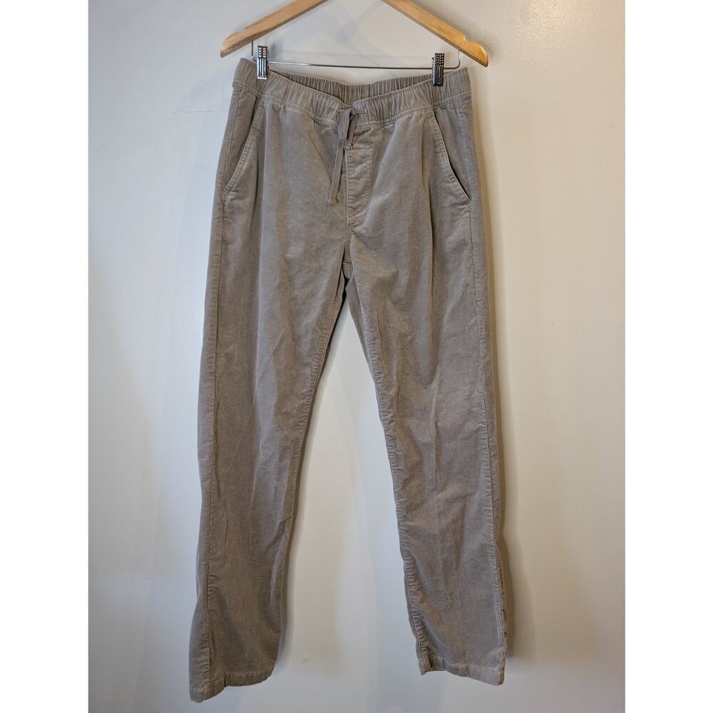 Katin Corduroy Slim Straight Elastic Waist Drawstring Pant Tan Khaki Med